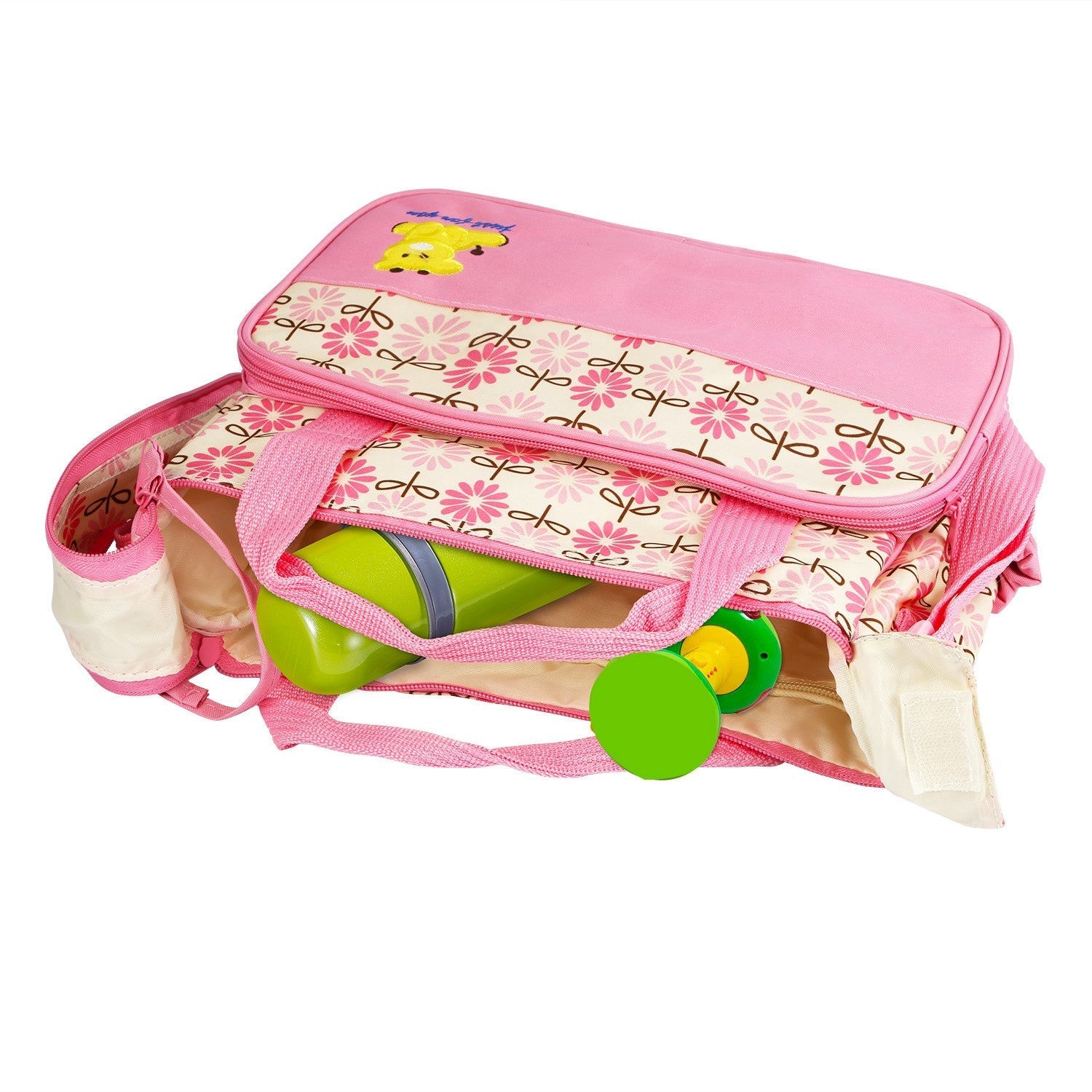 5PCS Baby Diaper Bag Set with Changing Pad Insulated Pockets