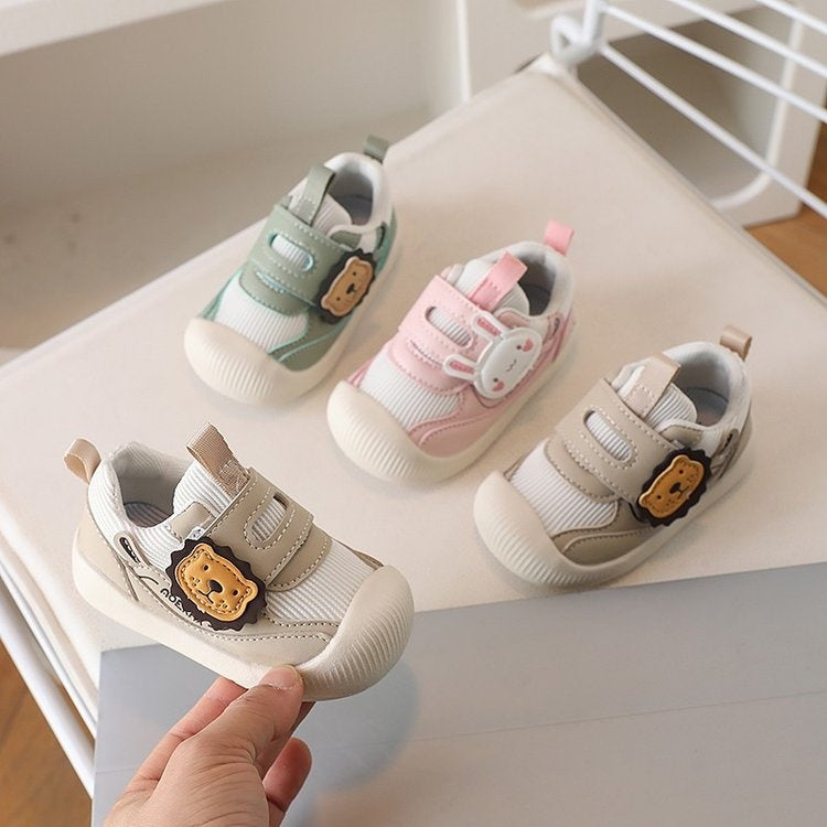 Baby Walking Shoes 2026 Summer Mesh Infant Shoes, Lion & Rabbit Cartoon Toddler Shoes Breathable Single Mesh First Walker Shoes