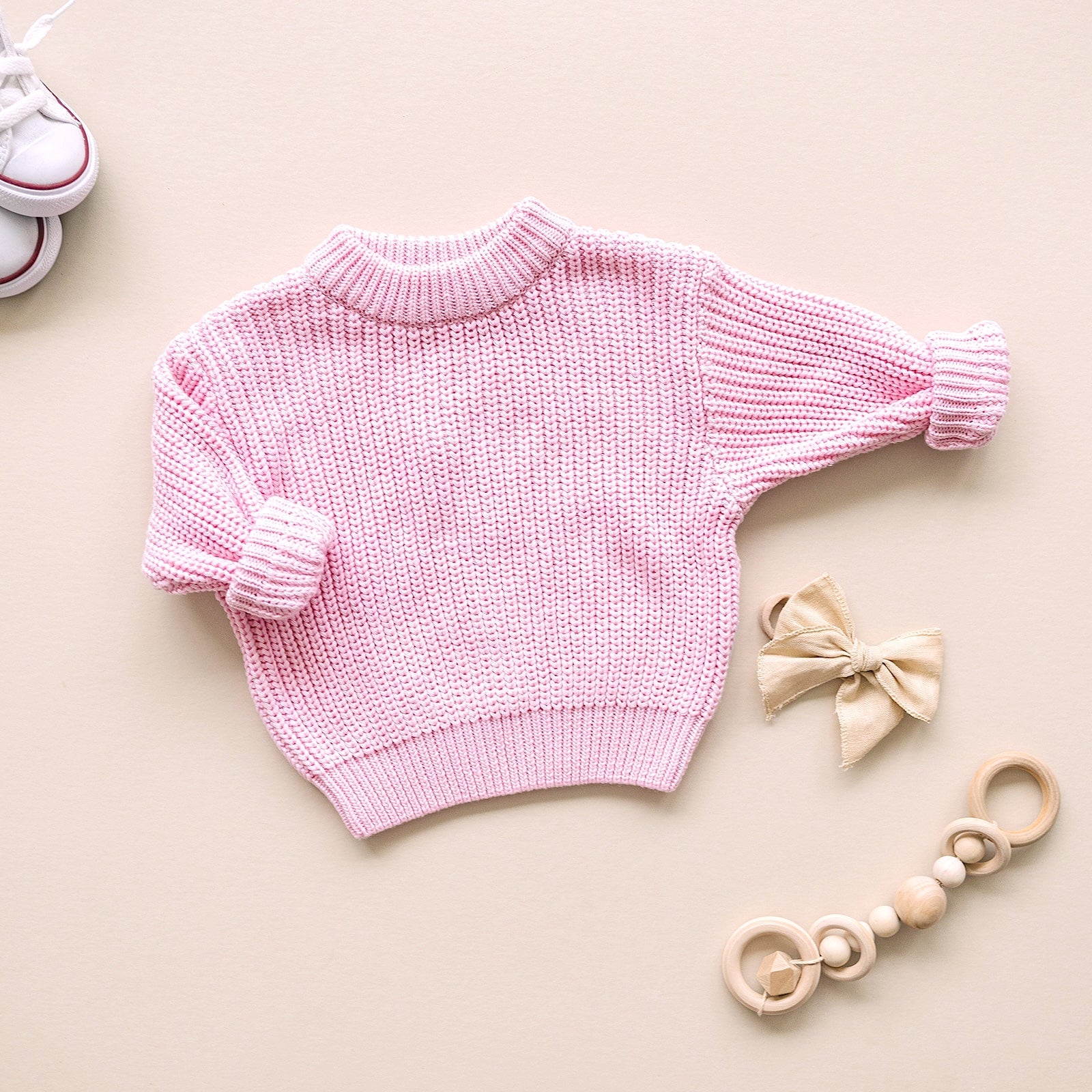 Chunky Knit Sweater | Pink