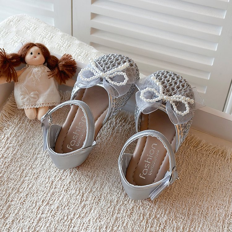 Summer New Transparent Mesh Princess Shoes With Soft Toe And Mesh Mesh Bow Sandals