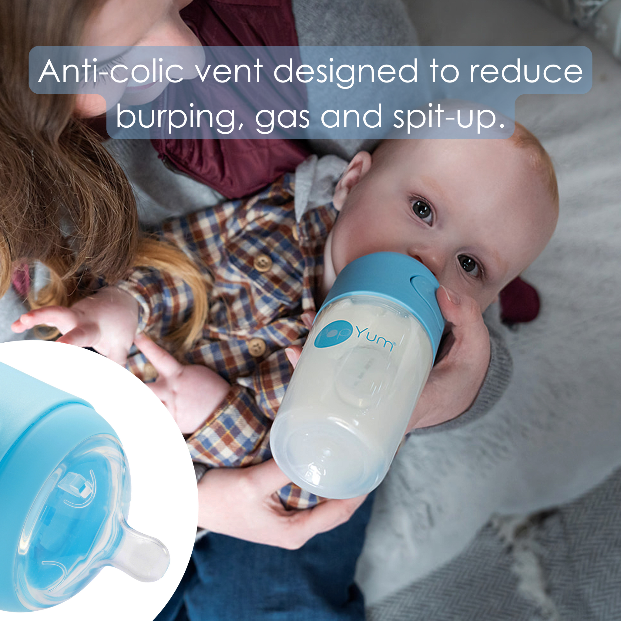 PopYum Blue 10 Piece Bundle: Bottle Set + 3 Nipple 2-Packs