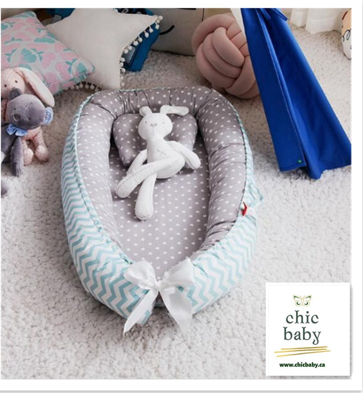 Portable Baby Crib Travel Bed with Removable Washable Cotton