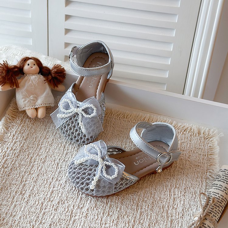 Summer New Transparent Mesh Princess Shoes With Soft Toe And Mesh Mesh Bow Sandals