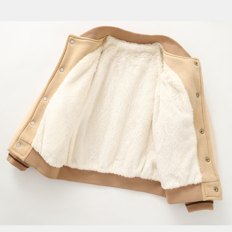 Fleece-lined Baseball Uniform Cotton Clothes Coat