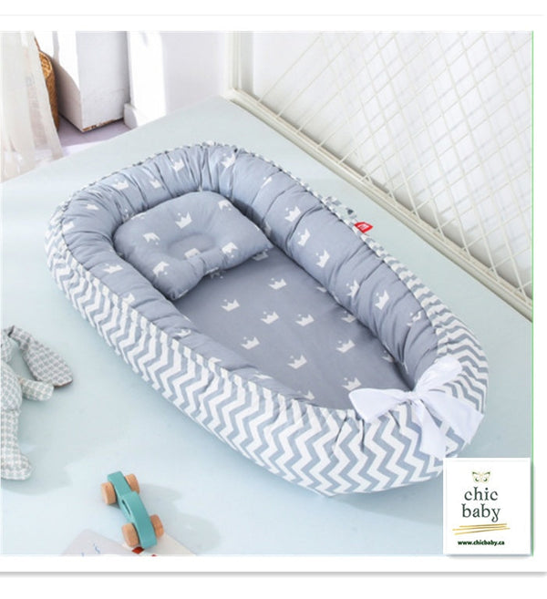 Portable Baby Crib Travel Bed with Removable Washable Cotton
