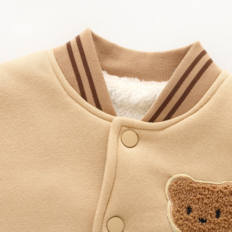 Fleece-lined Baseball Uniform Cotton Clothes Coat