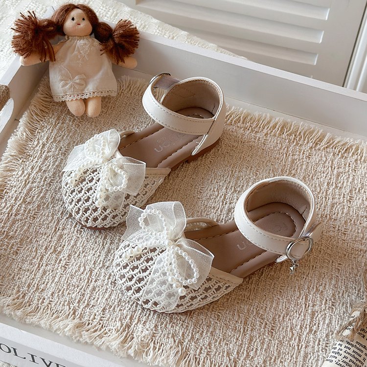Summer New Transparent Mesh Princess Shoes With Soft Toe And Mesh Mesh Bow Sandals