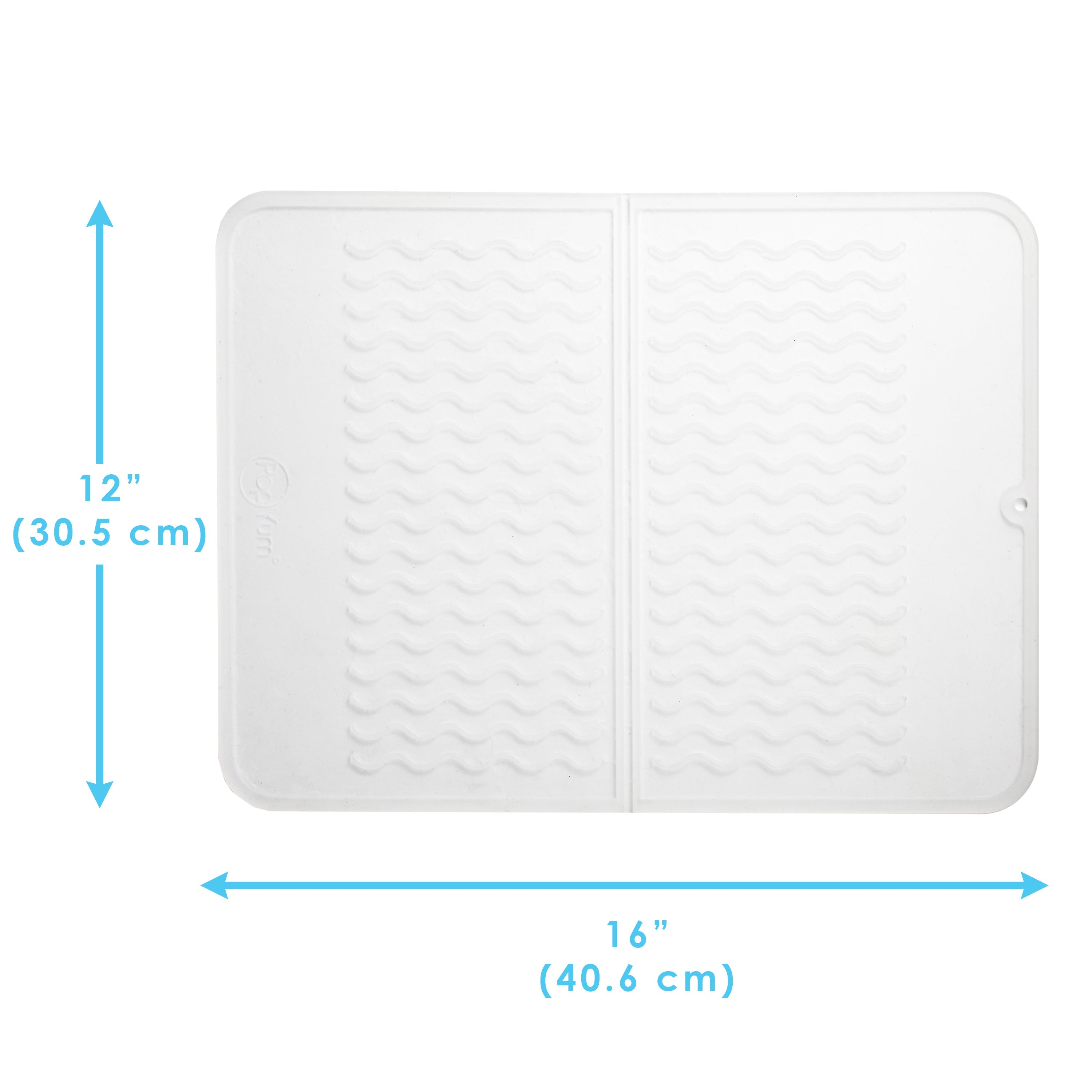 PopYum Silicone Drying Mat (12x16 in, 30x40 cm), Clear-Frosted