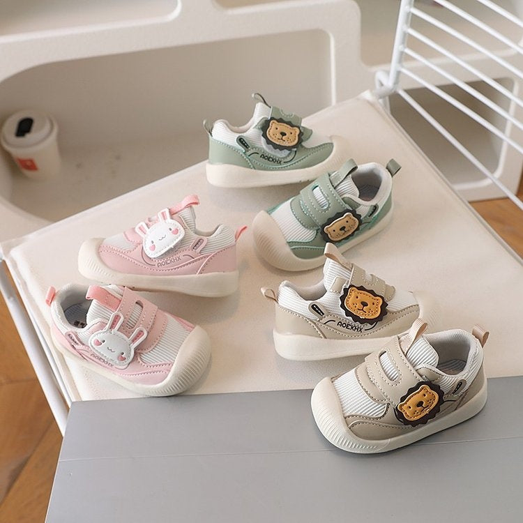 Baby Walking Shoes 2026 Summer Mesh Infant Shoes, Lion & Rabbit Cartoon Toddler Shoes Breathable Single Mesh First Walker Shoes