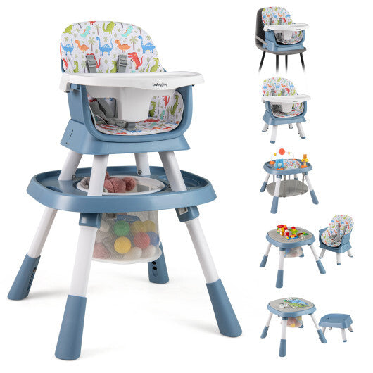 16-in-1 Baby High Chair with Activity Center and Booster Seat for Babies and Toddlers-Celadon - Color: Green