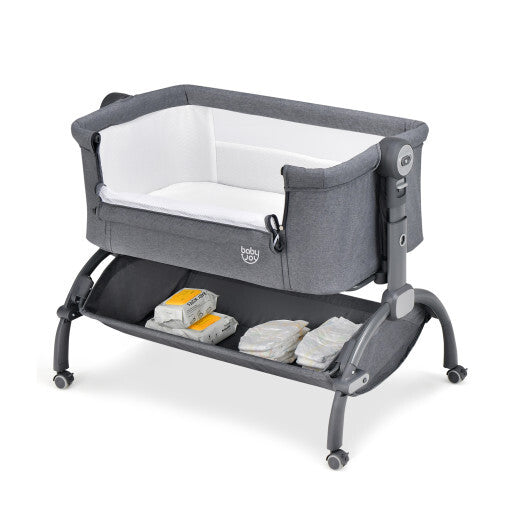 3-in-1 Baby Bassinet with Double-Lock Design and Adjustable Heights-Beige