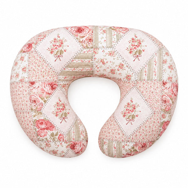Pink Patchwork Ruffle Nursing Pillow Cover
