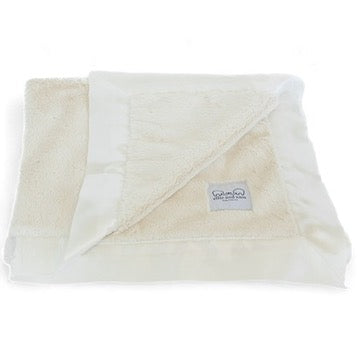 Luxury Baby Blanket with Satin Trim - Ivory