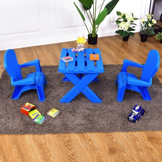 3-Piece Plastic Children Play Table Chair Set-Red