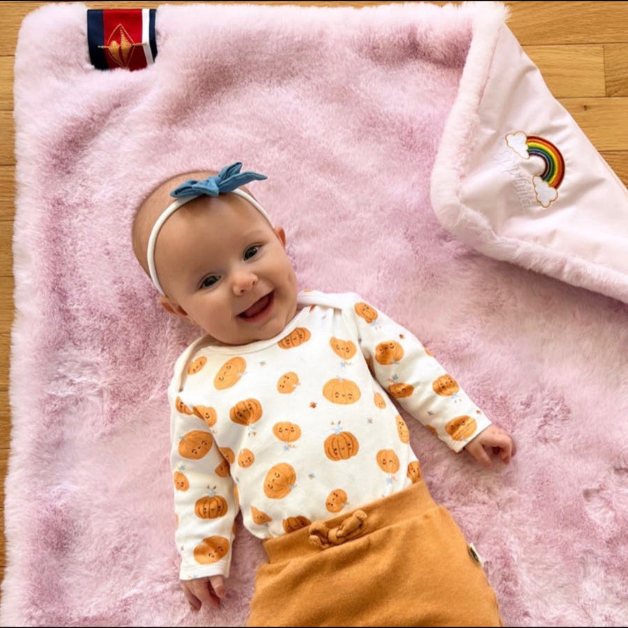 Ballet Slippers on Pink Baby Blanket