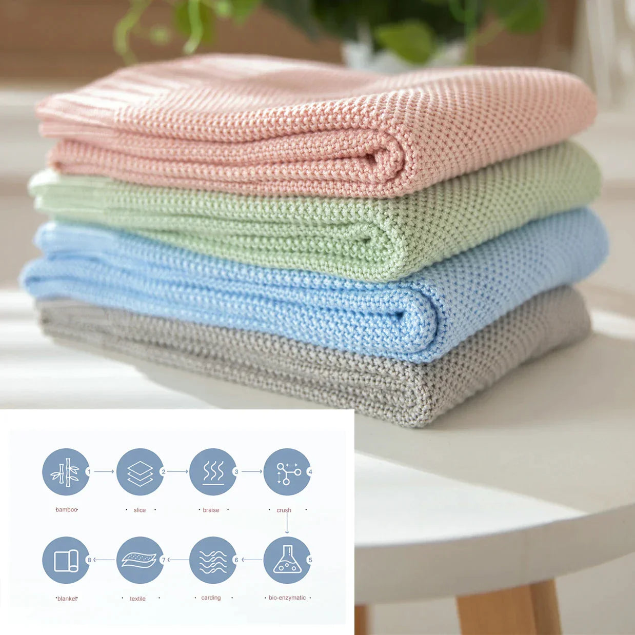 DecorBites™ Bamboo Baby Blankets - Summer Cooling & Absorbent, Perfect for Newborns, Swaddle, Stroller, Bed, Quilt & Receiving Blankets