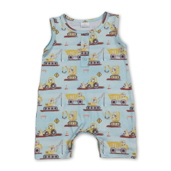 Sleeveless constructions baby boy summer romper