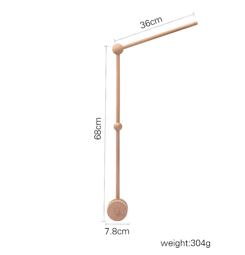 Baby Wooden Bed Bell Cartoon Rabbit Mobile