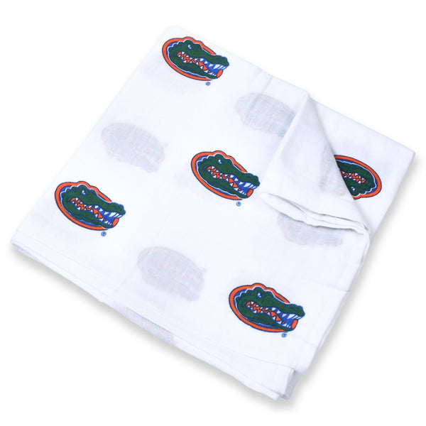 University of Florida Gators Muslin Swaddle Blanket – Soft Breathable 47x47 Baby Blanket – Officially Licensed UF Newborn Gift