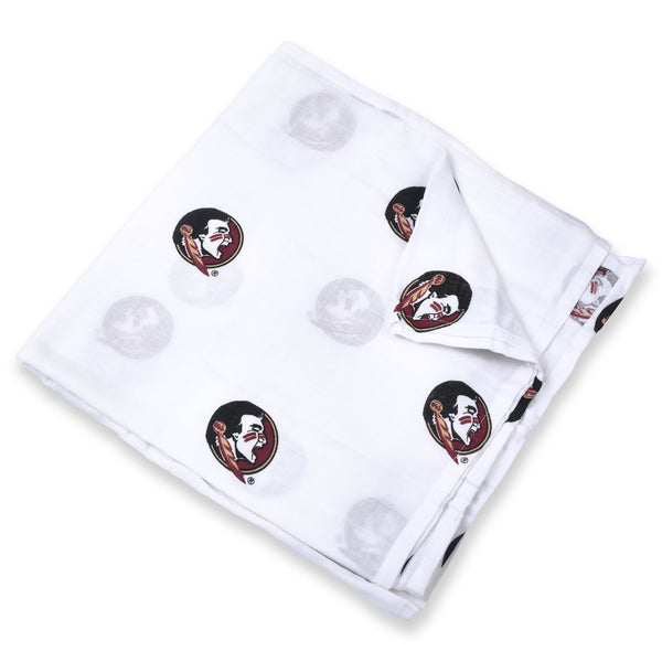 Florida State University Muslin Swaddle Blanket – Officially Licensed FSU Baby Swaddle | Soft Breathable 47x47 Seminoles Blanket