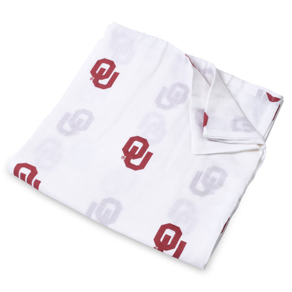 University of Oklahoma Muslin Swaddle Blanket - OU Sooners Baby Swaddle 47x47