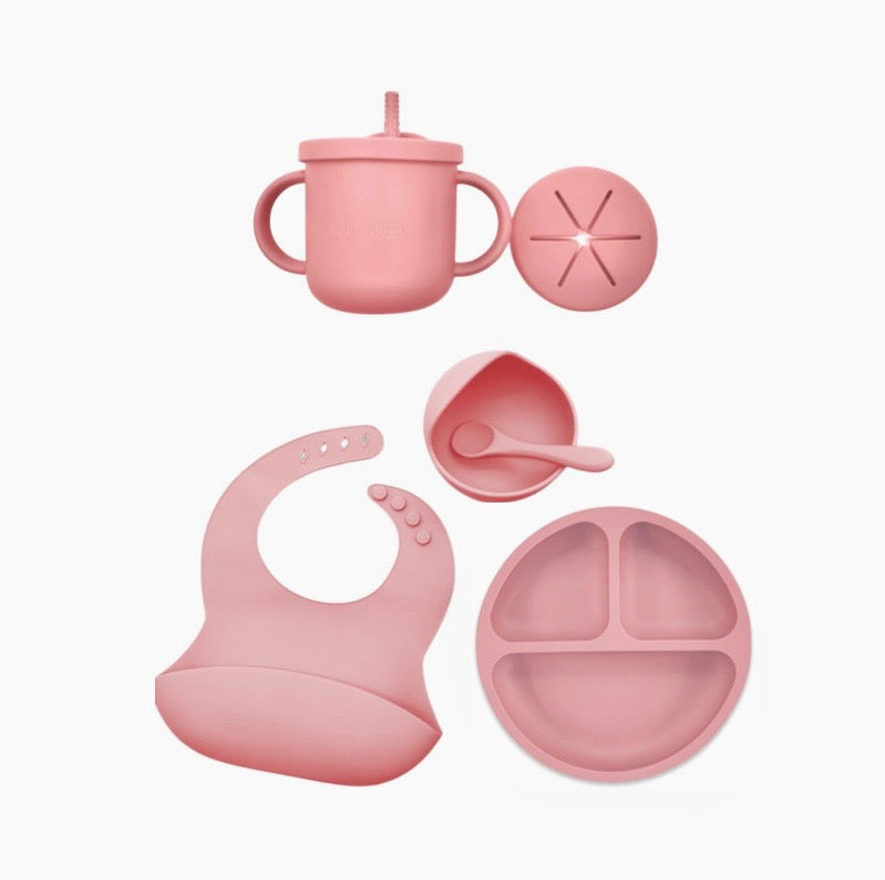 HeyPeacock Baby and Toddler Feeding Sets, Food-Grade Silicone (Sage)