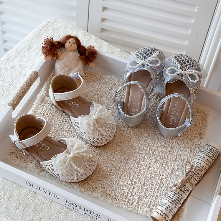 Summer New Transparent Mesh Princess Shoes With Soft Toe And Mesh Mesh Bow Sandals