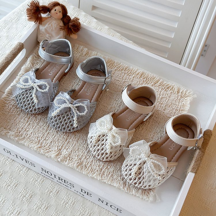 Summer New Transparent Mesh Princess Shoes With Soft Toe And Mesh Mesh Bow Sandals