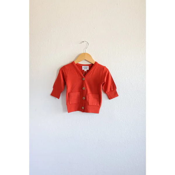 Buttery Soft Red Baby Grandpa Cardigan