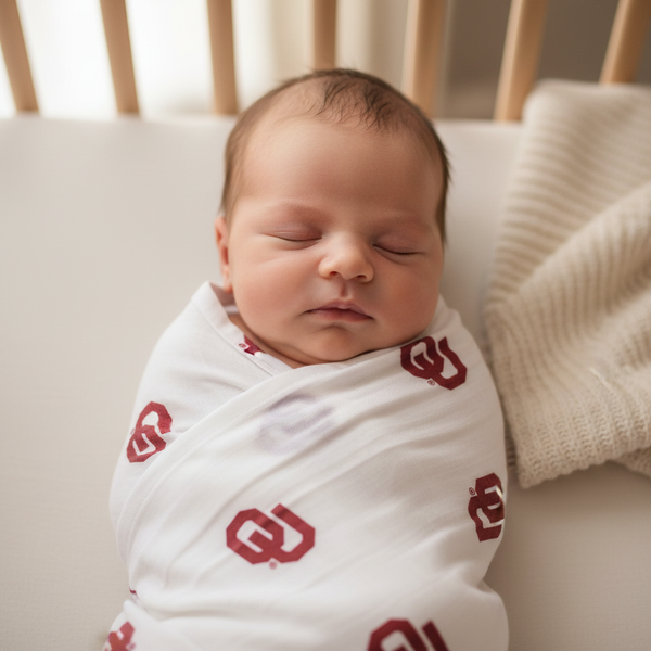 University of Oklahoma Muslin Swaddle Blanket - OU Sooners Baby Swaddle 47x47