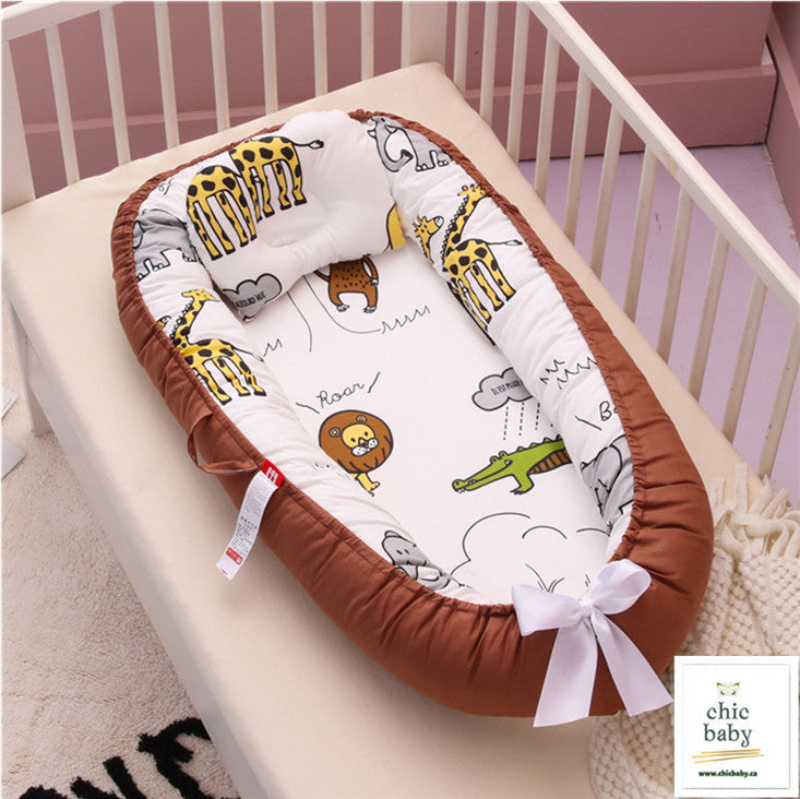 Portable Baby Crib Travel Bed with Removable Washable Cotton
