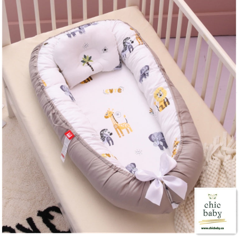 Portable Baby Crib Travel Bed with Removable Washable Cotton