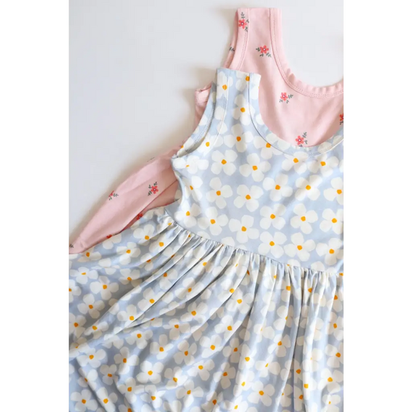 Bamboo Adventure Twirl Dress in Pink with Floral Prints