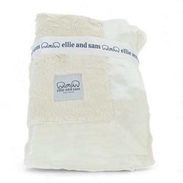 Luxury Baby Blanket with Satin Trim - Ivory