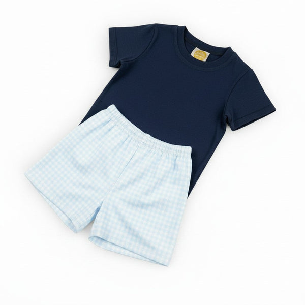 Classic Navy Gingham Boys Set
