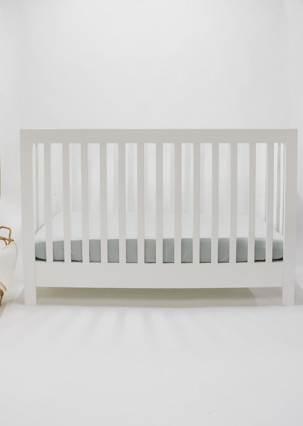 Seafoam Ribbed Crib Sheet