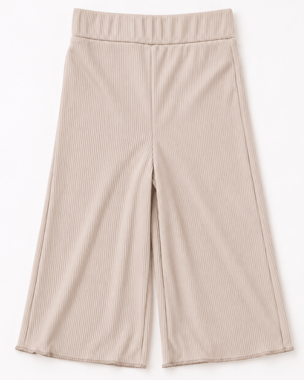 Rhea Ribbed Wide Leg Pants - Irish Cream